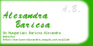 alexandra baricsa business card